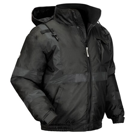 Ergodyne Hi-Vis Bomber Jacket, 300D Oxford Polyester, Lime/Black, 4XL 8377EV